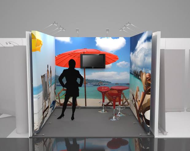 Example of a 3 by 3 metre exhibition stall
